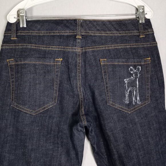 Dear Ab Jeans Women's Size 12 Flare Leg Dark Wash Thick Denim Y2k - Picture 6 of 8